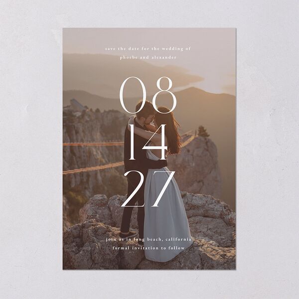 Striking Scene Save the Date Cards Dusty Rose Signature smooth Blank No Standard