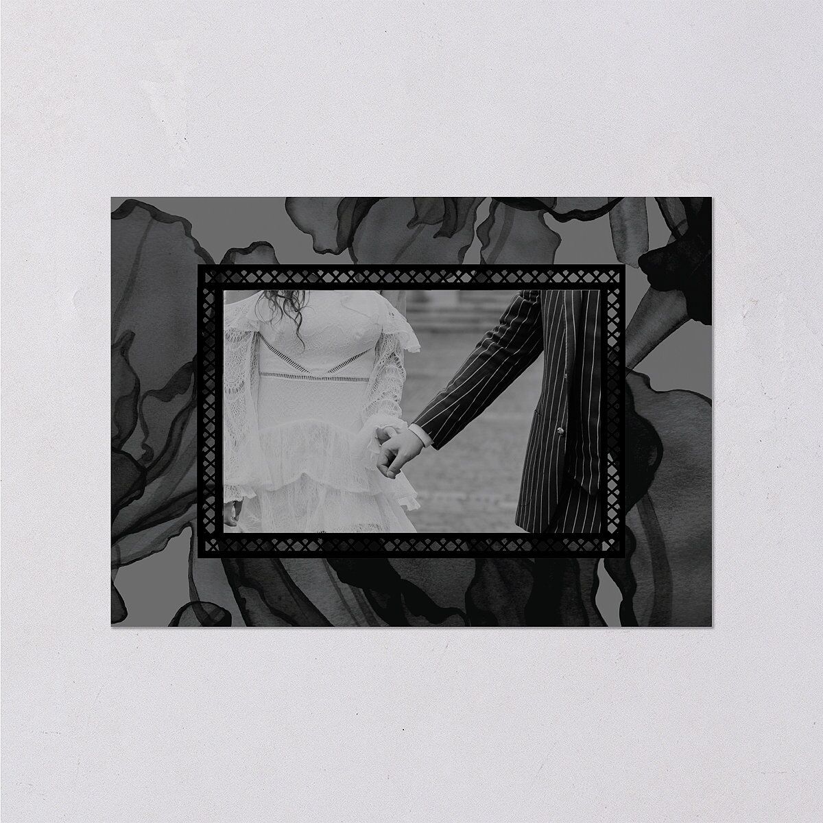 Moody Romantic Lace Floral Wedding Response Cards Medieval Grey Signature Standard
