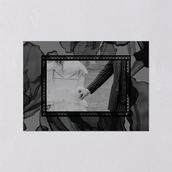 Moody Romantic Lace Floral Wedding Response Cards Medieval Grey Signature Standard