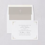 Church Cross Bridal Shower Invitations Pure White Signature Blank Standard