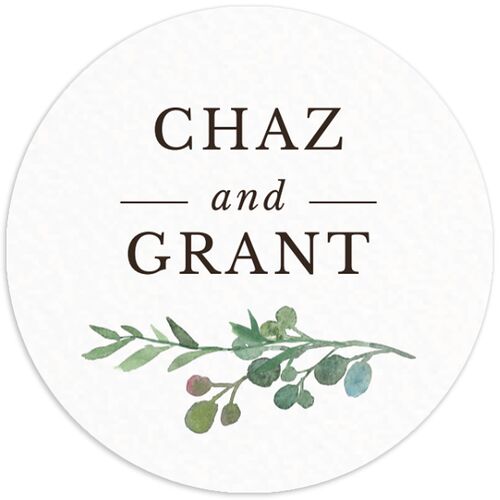 Leafy Hoops Wedding Stickers Eucalyptus Circle