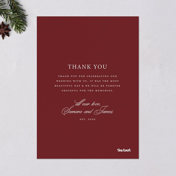 First Christmas Photo Album Holiday Cards Merlot Signature Blank Landscape Standard