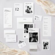 Simple Editorial Photo Place Cards Pure White Signature