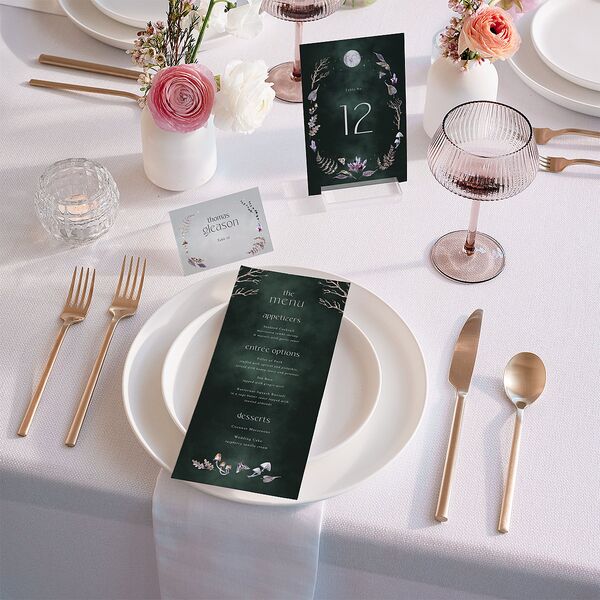 Crystal Forest Menus Hunter Green Signature
