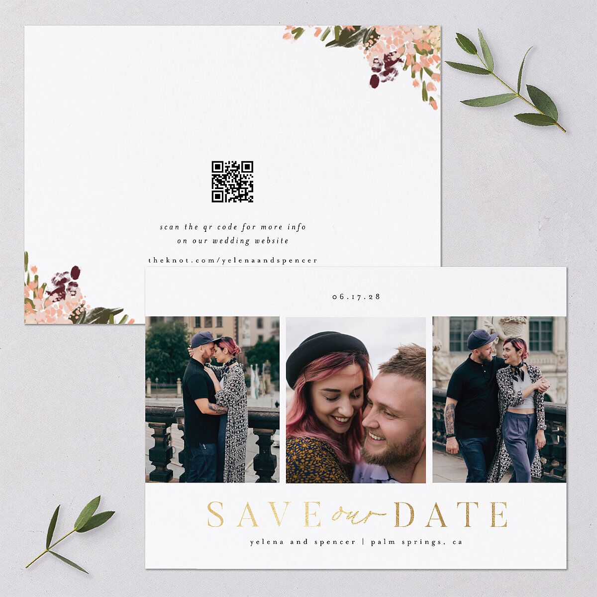 Moody Romance Save the Date Cards Gold Midnight Signature smooth Blank No Standard