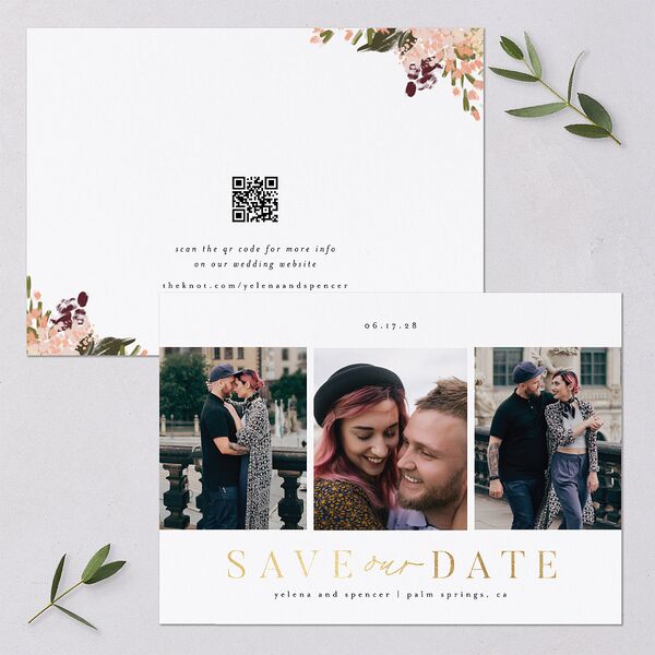Moody Romance Save the Date Cards Gold Midnight Signature smooth Blank No Standard