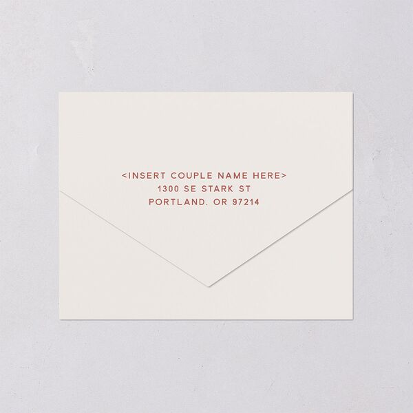 Custom Pet Portrait All-in-One Wedding Invitations Desert Rose Signature Light Both Recipient and Return Addresses