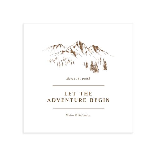 Etched Mountains Cocktail Napkins Sepia Napkin Uncoined