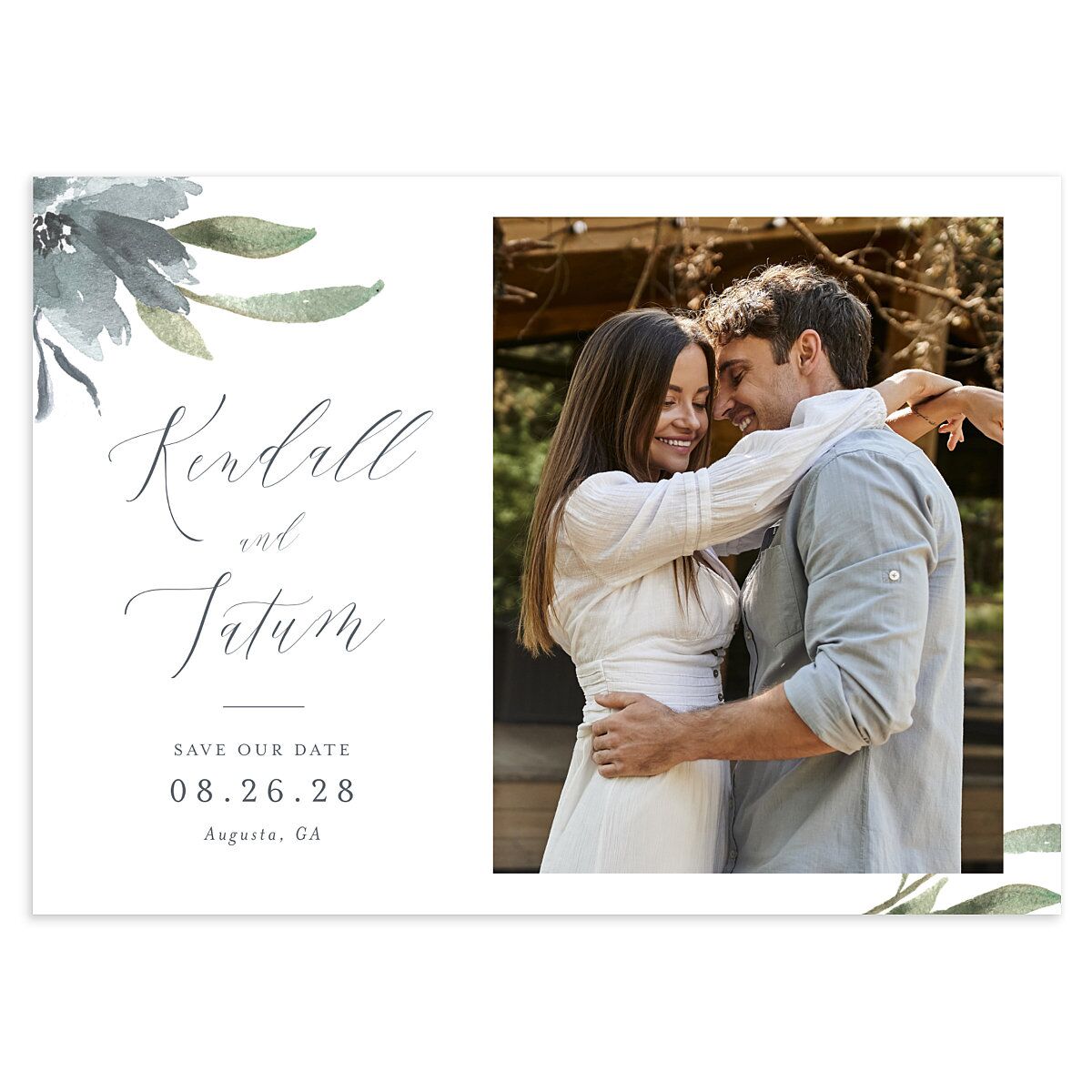 Muted Floral Save The Date Cards
