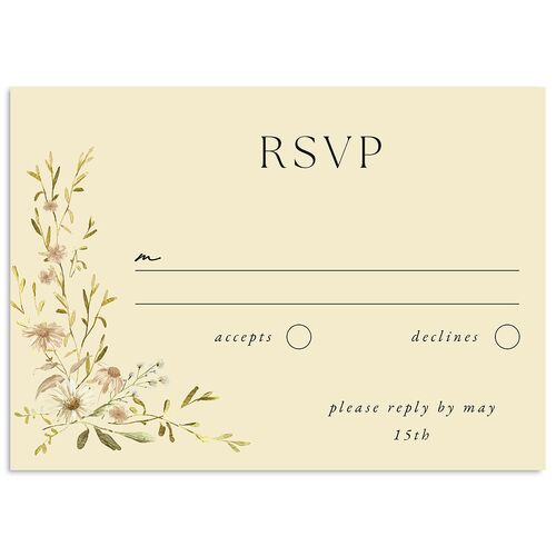 Wildflower Border Wedding Response Cards Midnight Signature Standard