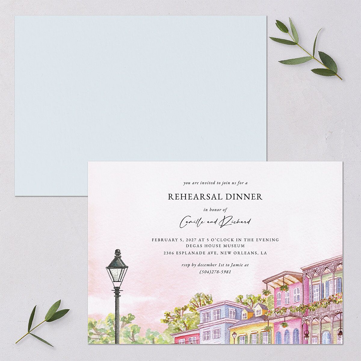 New Orleans Rehearsal Dinner Invitations — view 1