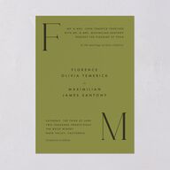 Modern Initials Wedding Invitations Olive Signature Blank No Standard