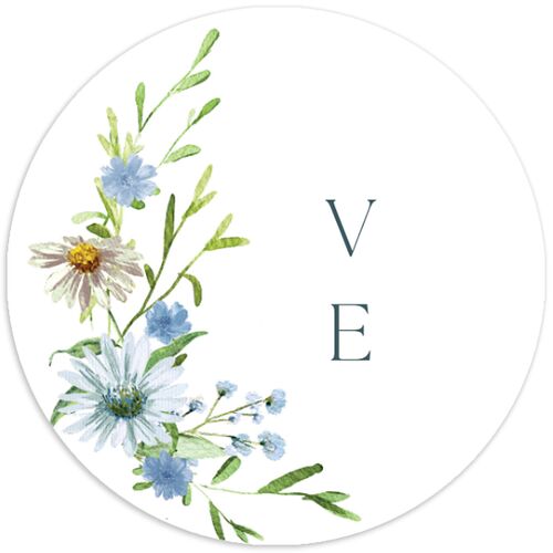 Wildflower Border Wedding Stickers Stream Circle