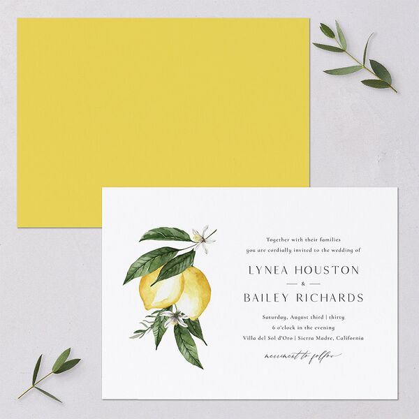 Botanical Lemon Wedding Invitations Buttercup Signature Blank No Standard