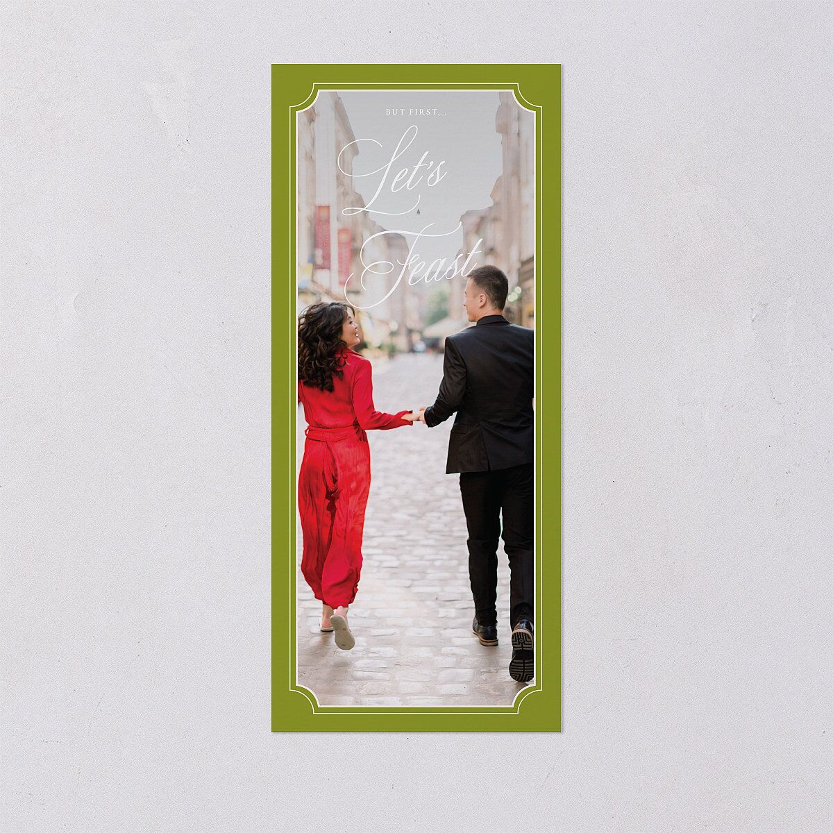 We're Getting Married Menus Deep Olive Signature