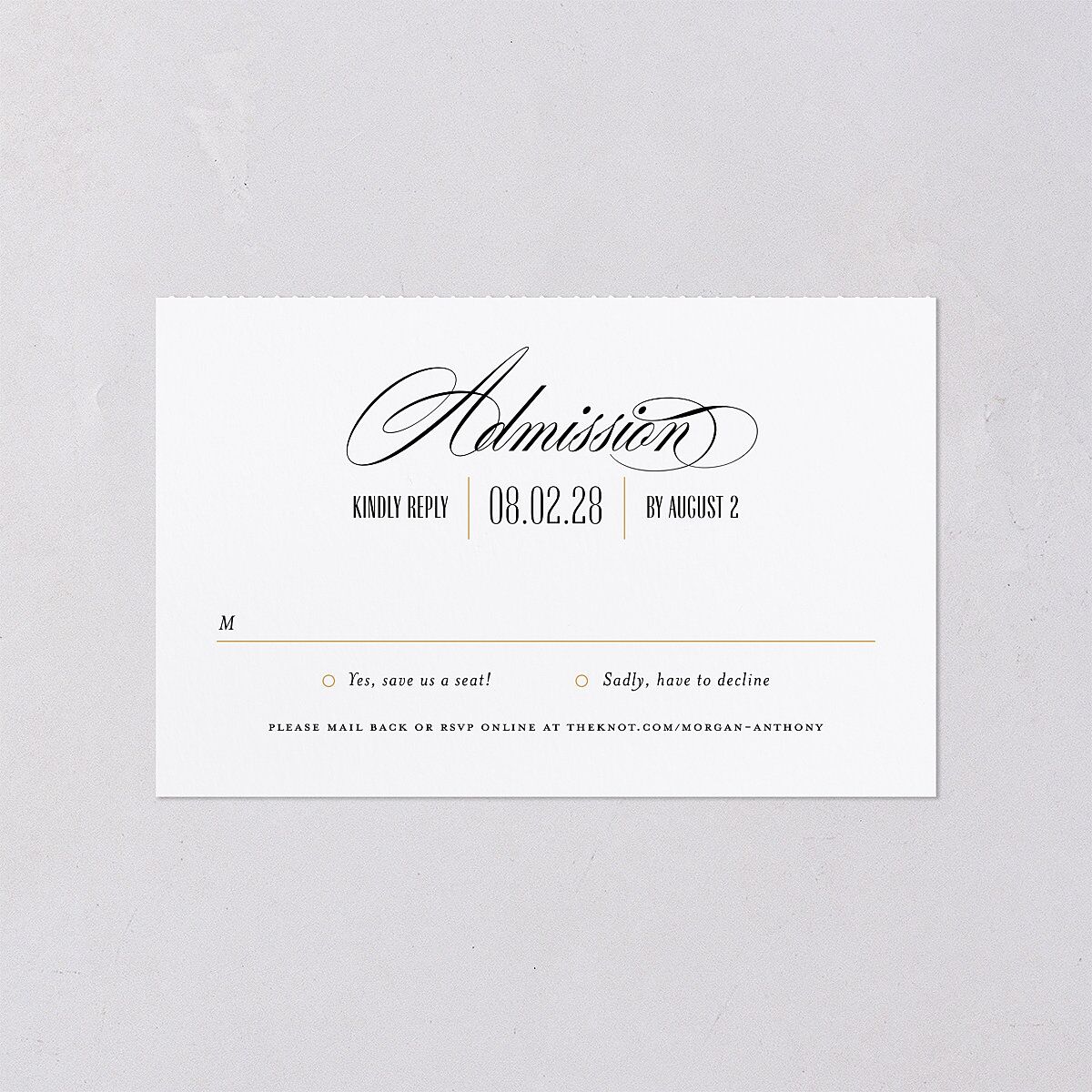 Romantic Movie Poster All-in-One Wedding Invitations Licorice Signature Light Both Recipient and Return Addresses No