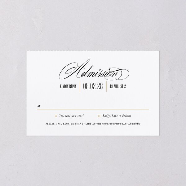 Romantic Movie Poster All-in-One Wedding Invitations Licorice Signature Light Both Recipient and Return Addresses No