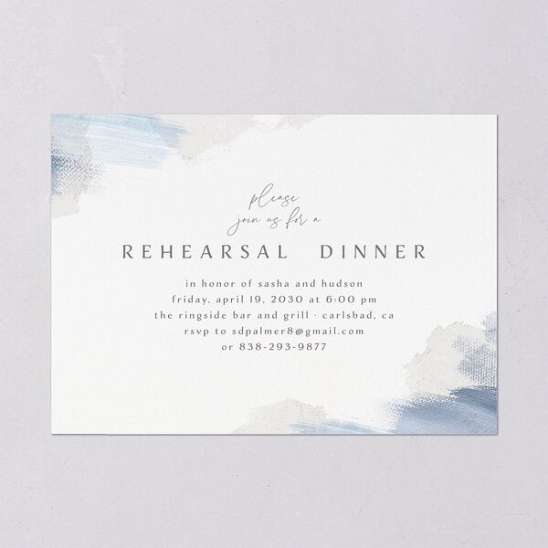 Minimal Brush Rehearsal Dinner Invitations Slate Signature Blank Standard