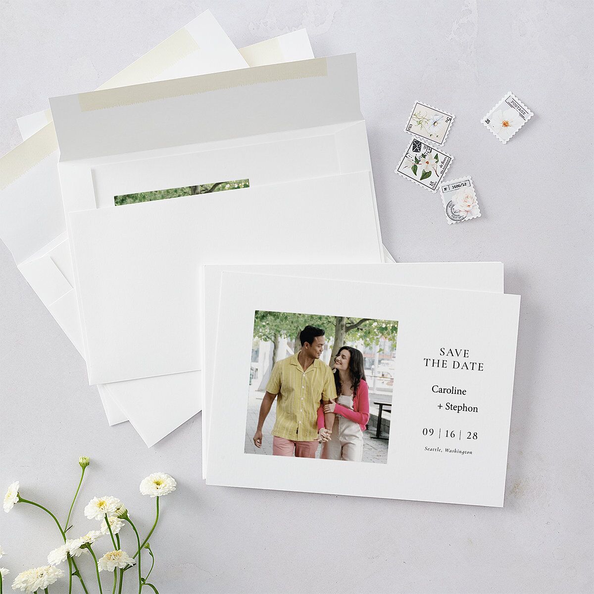 Simple Square Save the Date Cards — view 5