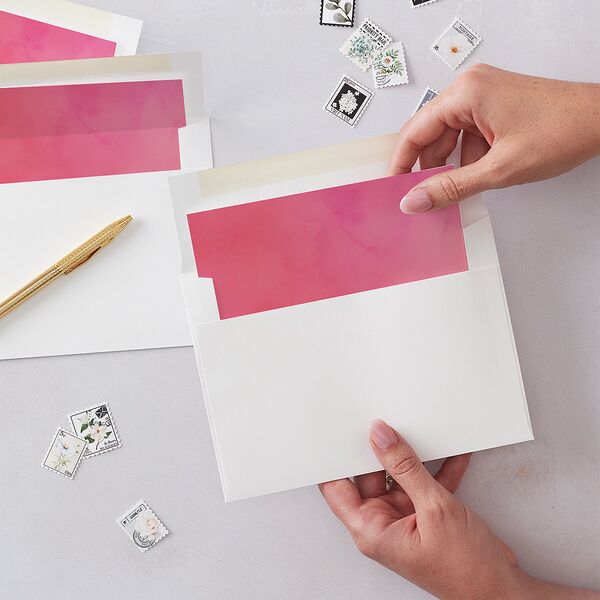 Chinese Phoenix Fenghuang Envelope Liners Rose Pink Standard