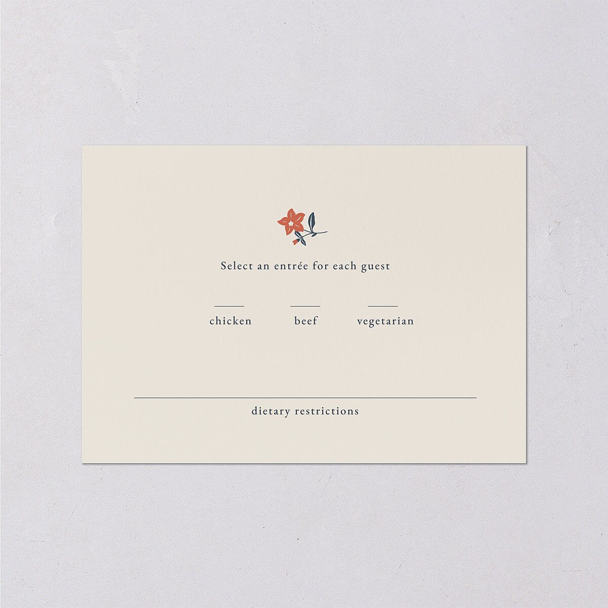 Flora Garden Border Wedding Response Cards Moody Blue Signature Standard