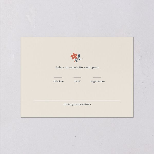 Flora Garden Border Wedding Response Cards Moody Blue Signature Standard