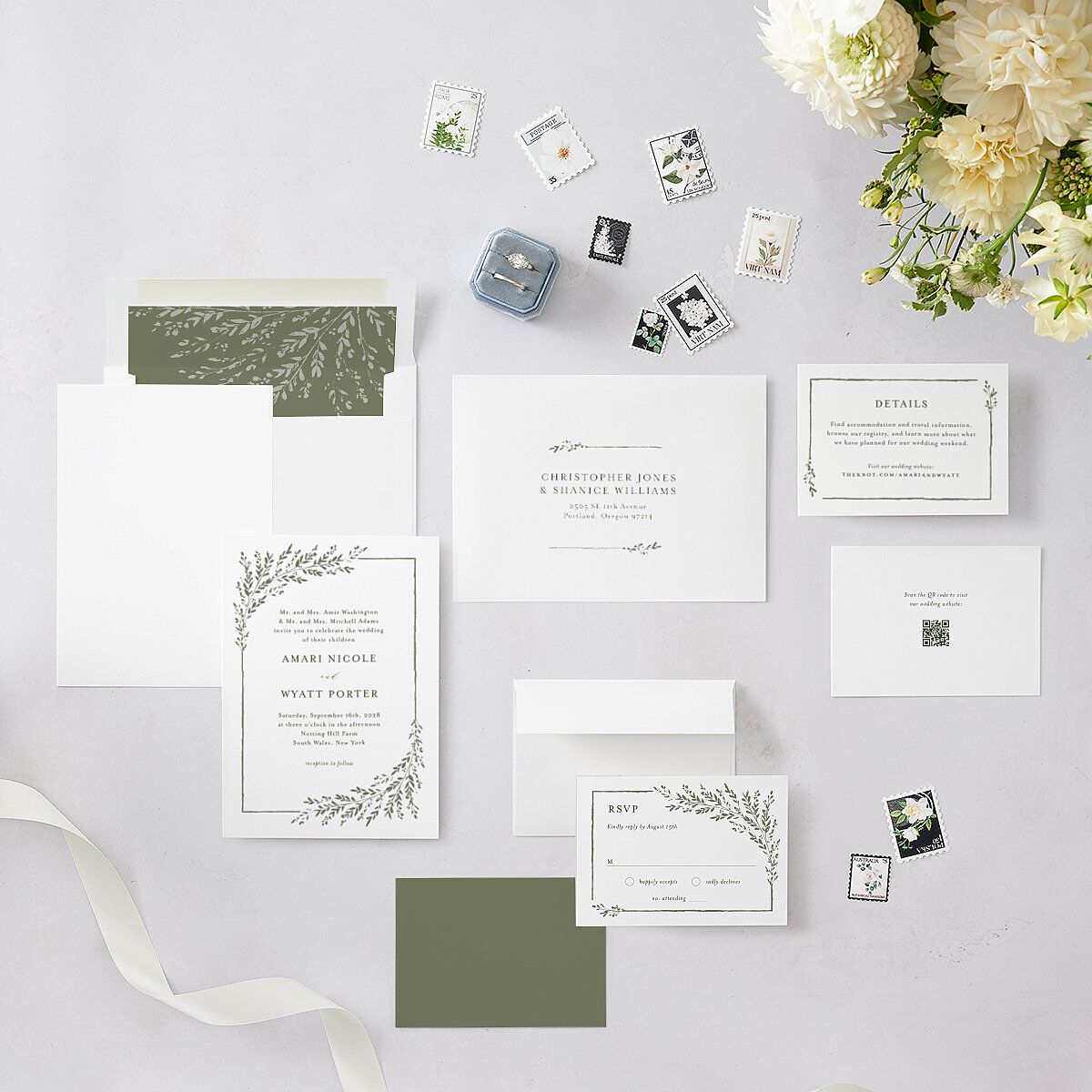 Rustic Branch Frame Wedding Invitations — view 5
