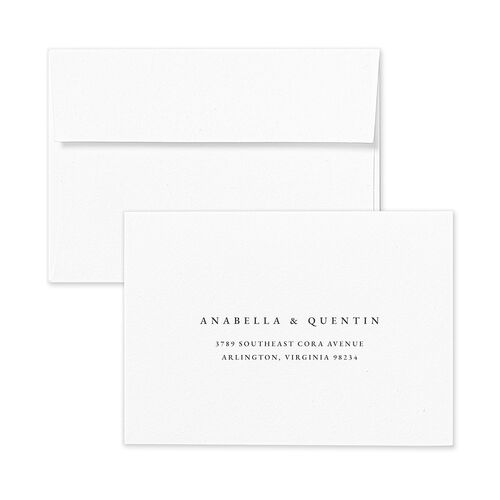 Classic Floral Wedding Response Card Standard Envelopes White Steel Gray Return Address Signature Standard