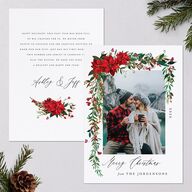 Boho Wildflower Holiday Holiday Cards Ruby Signature Blank Standard Portrait