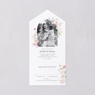 Wildflower Photo All-in-One Wedding Invitations Peony Signature Light Both Recipient and Return Addresses No