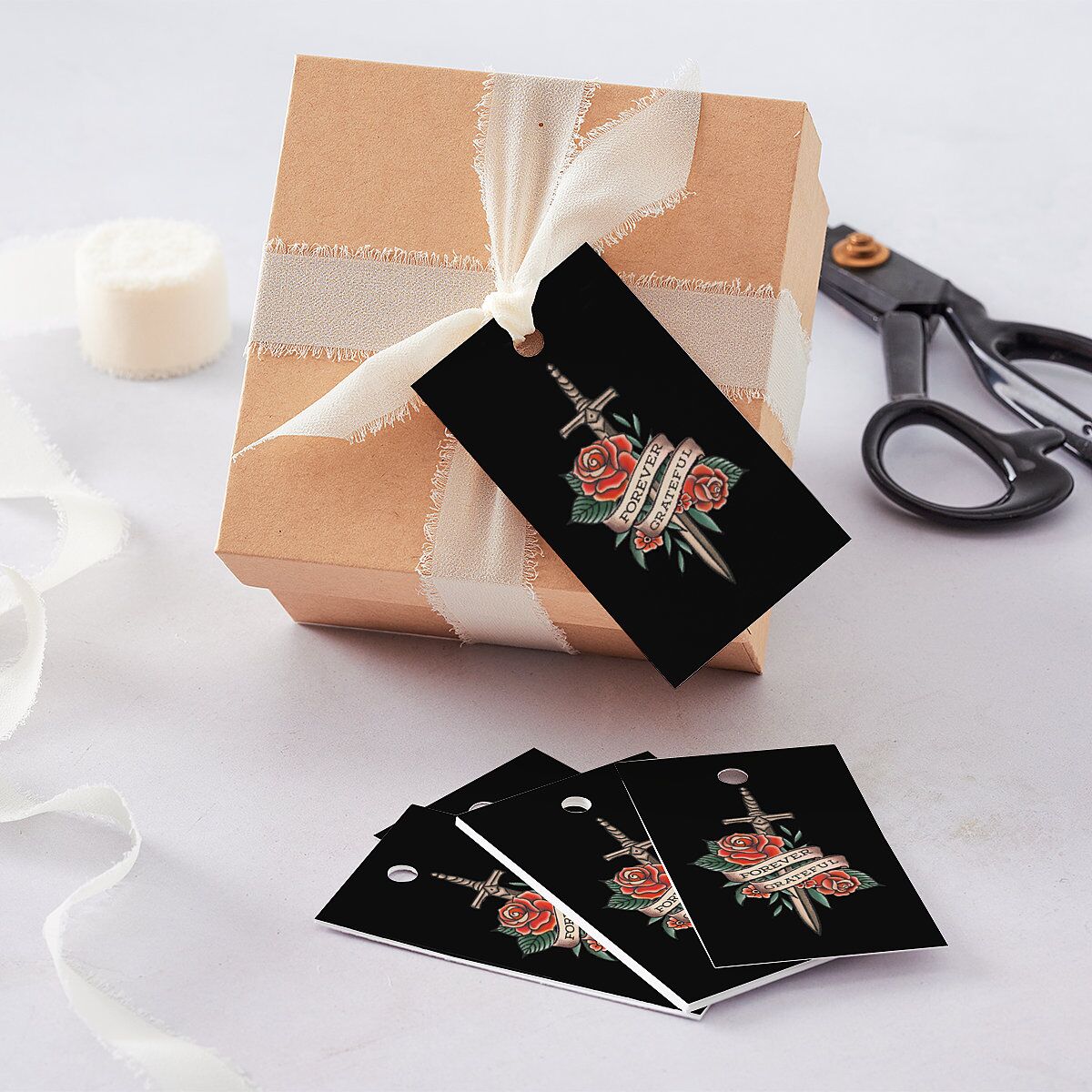Til Death Tattoos Favor Gift Tags Midnight Signature