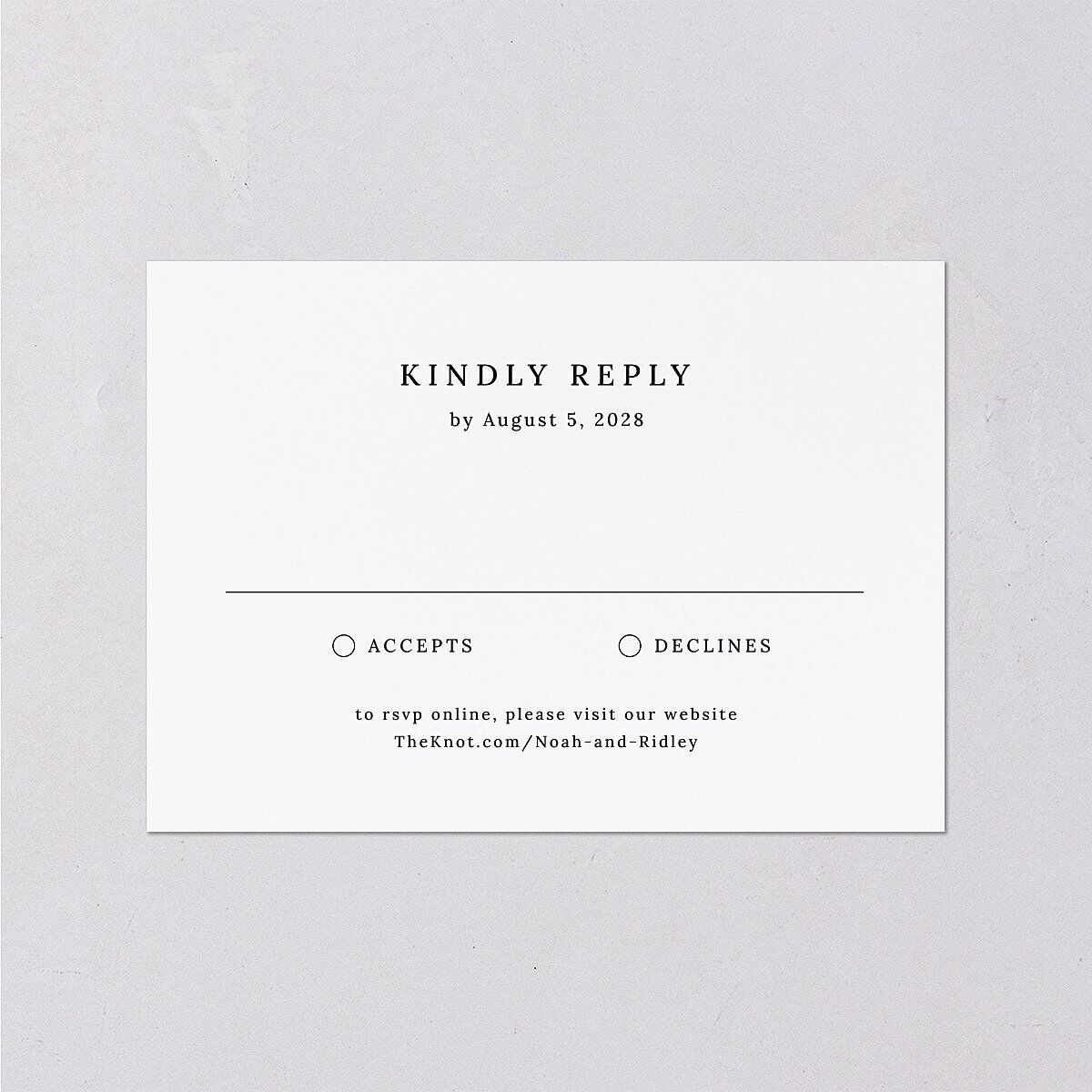 Elegant Polished Minimalist Wedding Response Cards Pure White Signature Standard