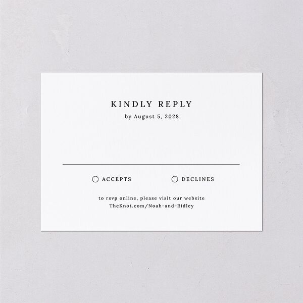 Elegant Polished Minimalist Wedding Response Cards Pure White Signature Standard