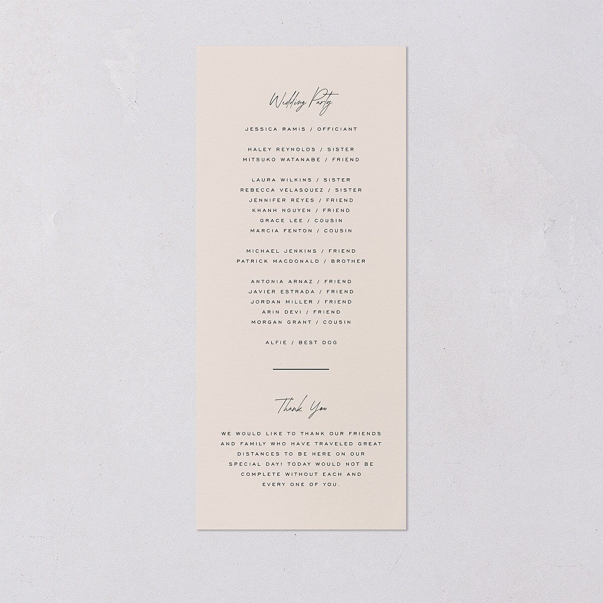 Love Is Patient Wedding Programs Linen Signature