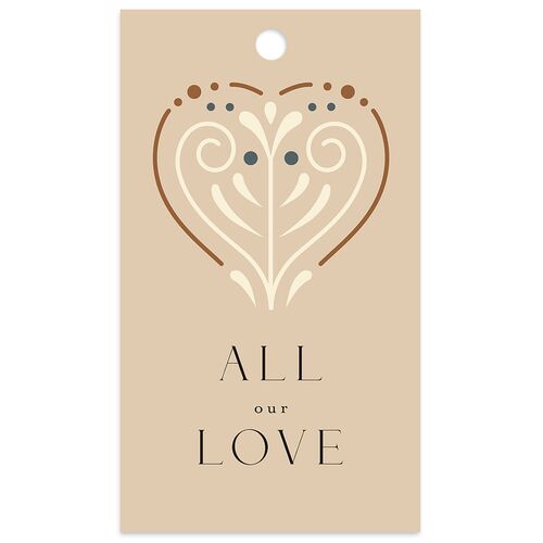 Nordic Folk Favor Gift Tags Latte Signature