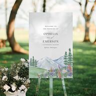 Mountain Wildflowers Standard Welcome Sign Large Dusty Blue Standard Indoor Foam Core L Welcome
