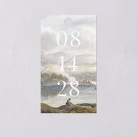 Vintage Landscape Favor Gift Tags Dark Green Signature