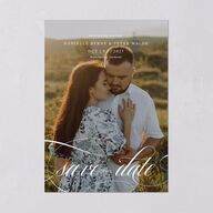 Photo Vow Save the Date Cards Pure White Signature smooth Blank No Standard