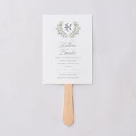 Luxury Floral Monogram Fan Programs Cotton Signature Standard
