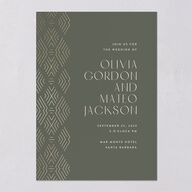Boho Texture Wedding Invitations Gold Deep Olive Signature Blank No