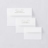 Elegant Orchid Bridal Shower Invitation Envelopes White Pure White Both Recipient and Return Addresses Signature Standard