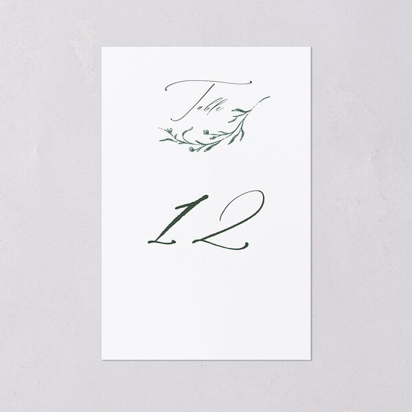 Illustrated Vines Table Numbers Hunter Green Signature
