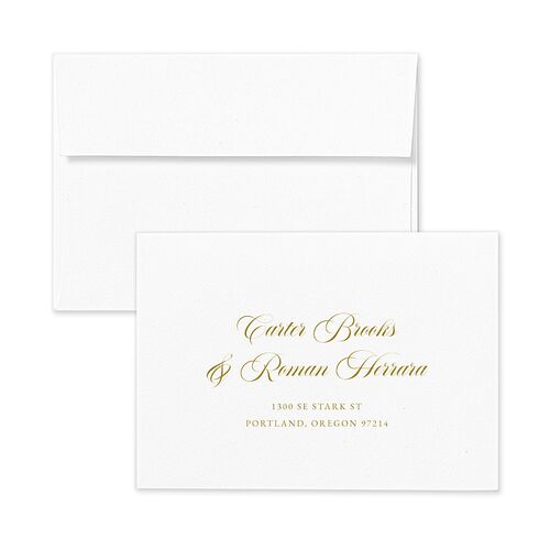 Luxe Monogram Response Card Envelopes White Midnight Return Address Signature Standard