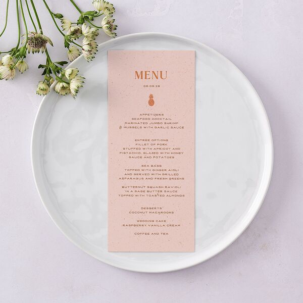 Beach Party Menus Pink Cotton Signature