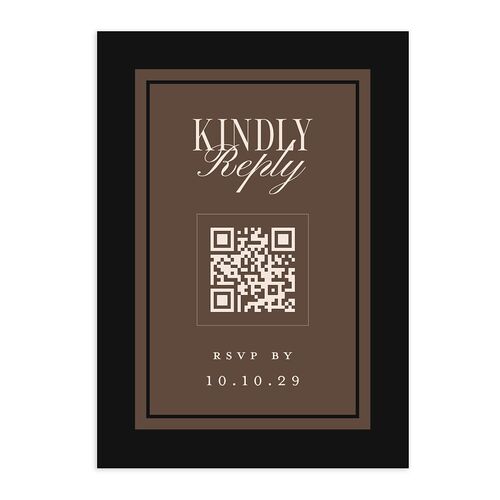 Elegant Diamond Pattern QR Code RSVP Cards Deep Bronze Signature Standard
