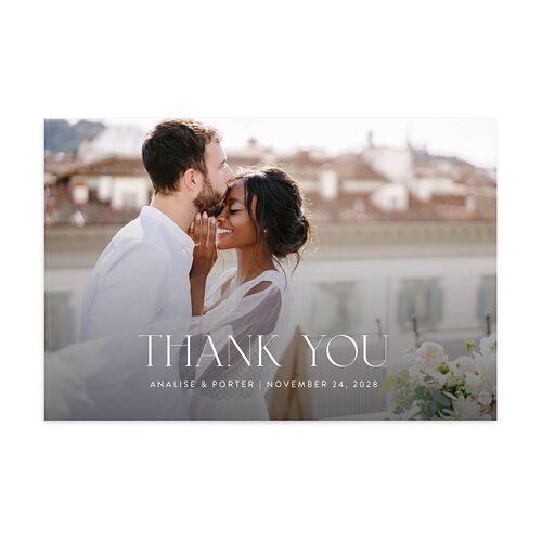 Elegant Orchid Thank You Postcards Bordeaux