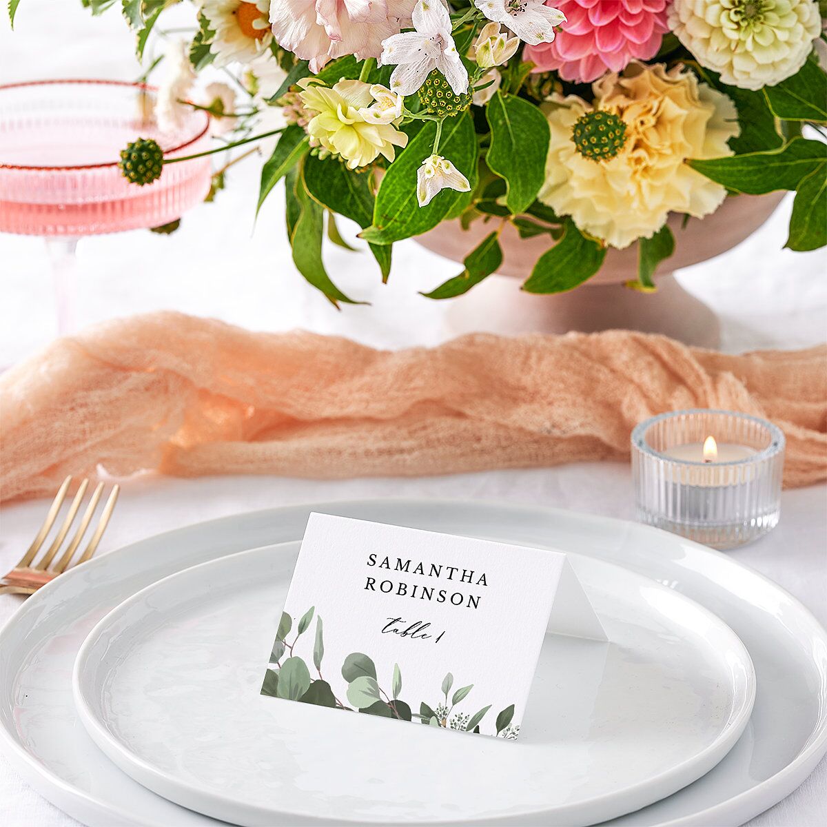 Eucalyptus Frame Place Cards — view 2