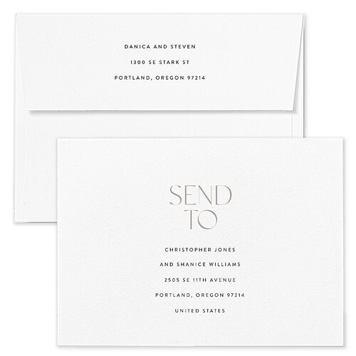 Windows Wedding Invitation Envelopes Blue Charcoal Recipient Address Standard Signature