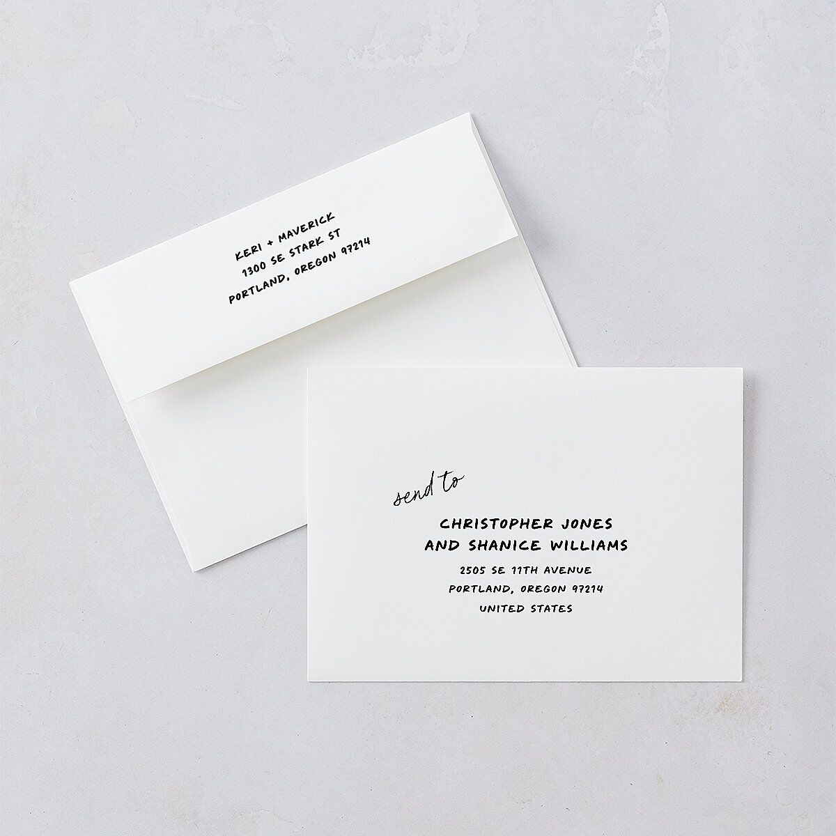 Modern Writing Save the Date Cards Snow Signature smooth Blank No Standard