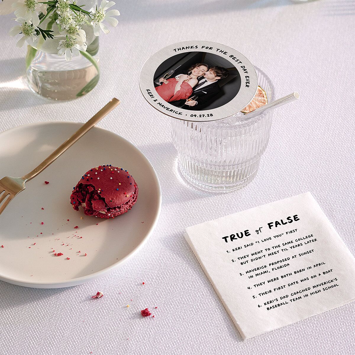 Modern Writing Coasters Snow Cardboard Circle